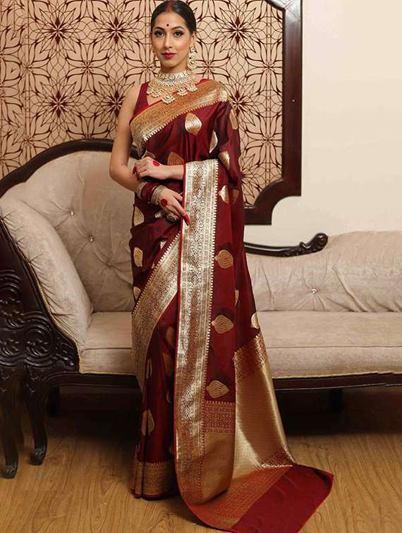 women self design banarasi saree with blouse - 22145289 -  Standard Image - 1