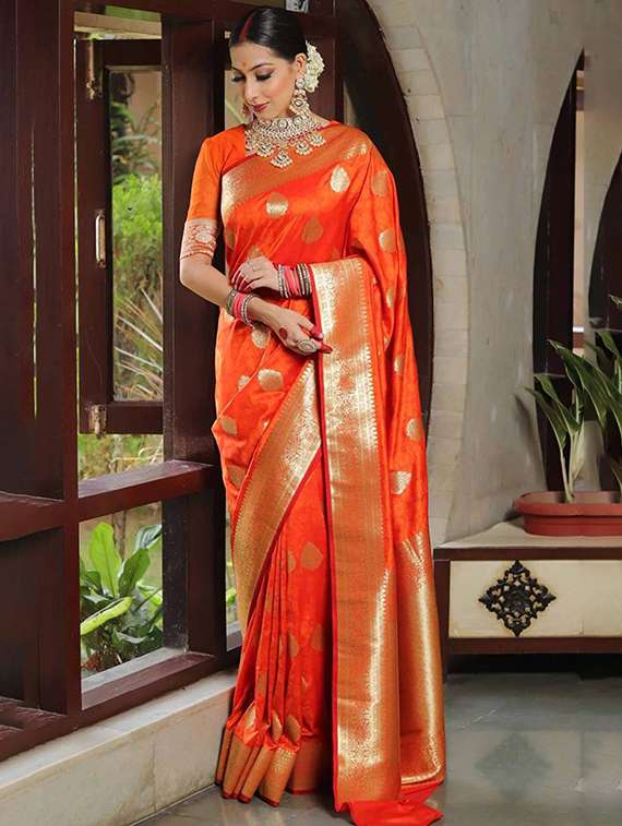 women self design banarasi saree with blouse - 22145290 -  Standard Image - 1