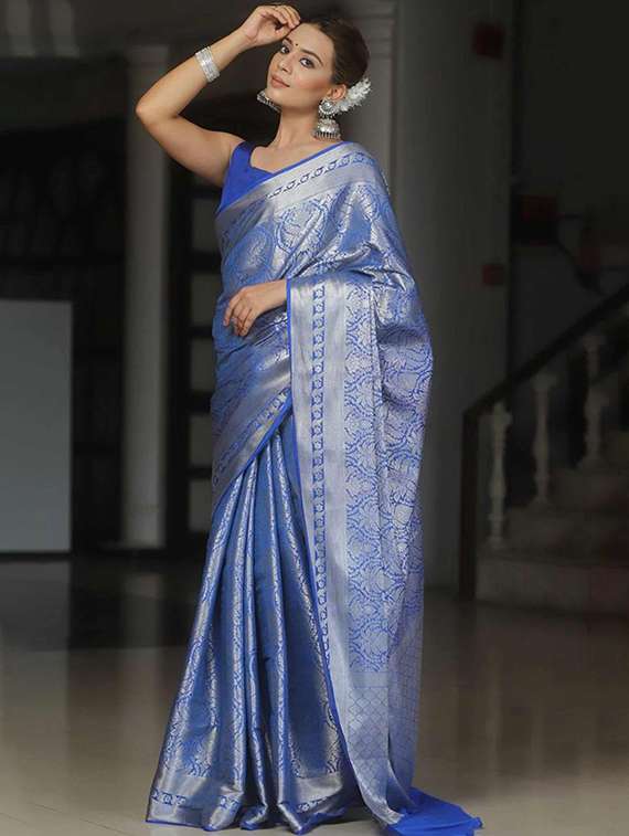 women self design banarasi saree with blouse - 22145291 -  Standard Image - 1