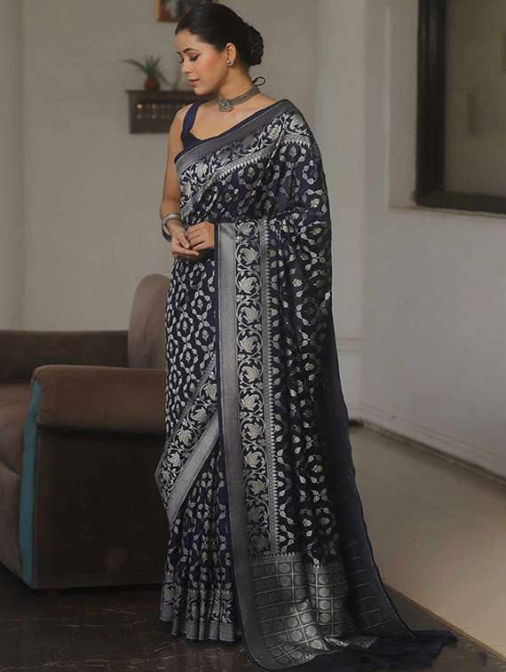 women self design banarasi saree with blouse - 22145297 -  Standard Image - 1