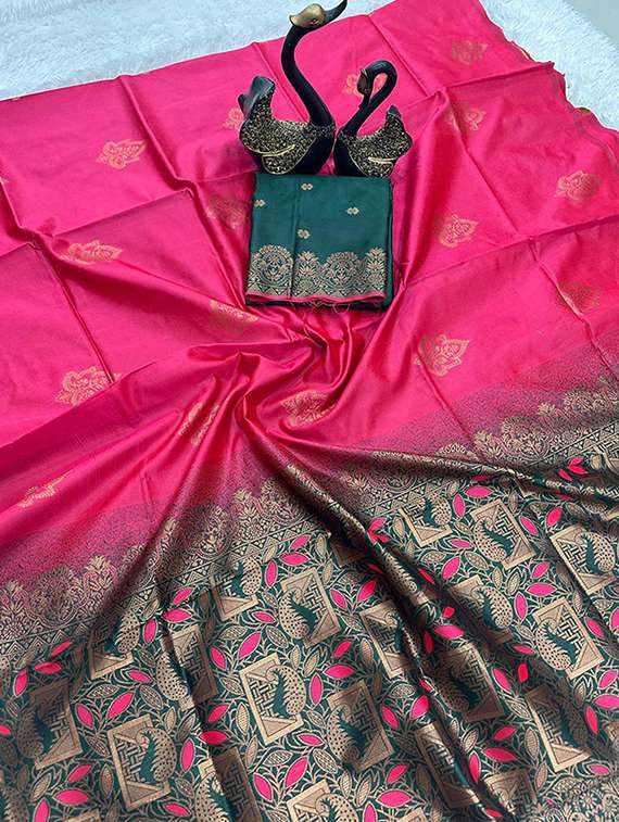 women self design banarasi saree with blouse - 22145305 -  Standard Image - 4