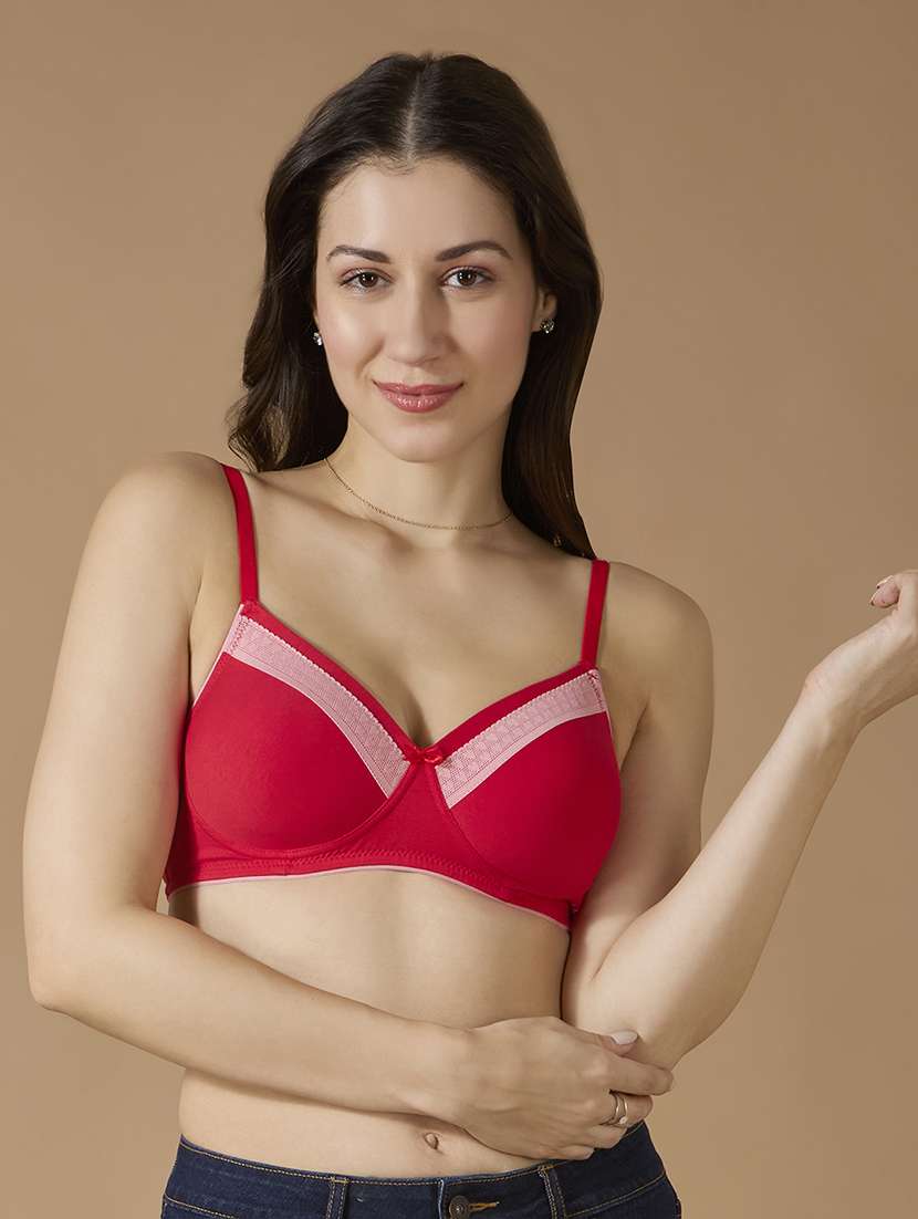 women solid non-wired lightly padded bra - 22145310 -  Standard Image - 1
