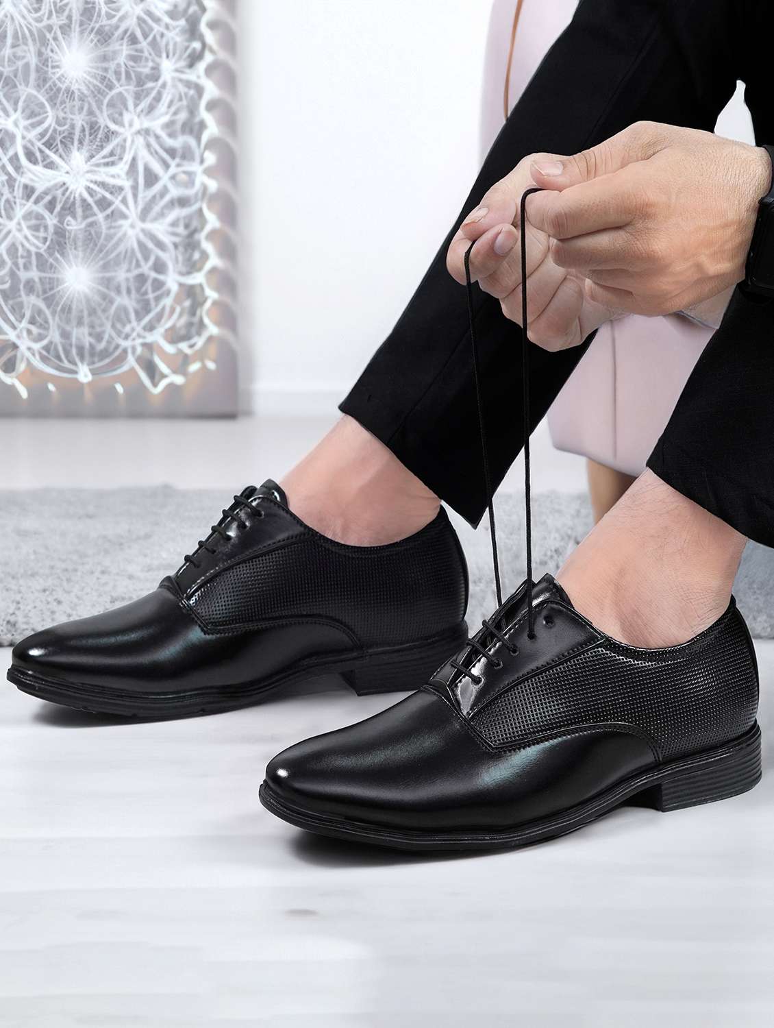men black lace-up oxford - 22145711 -  Standard Image - 1