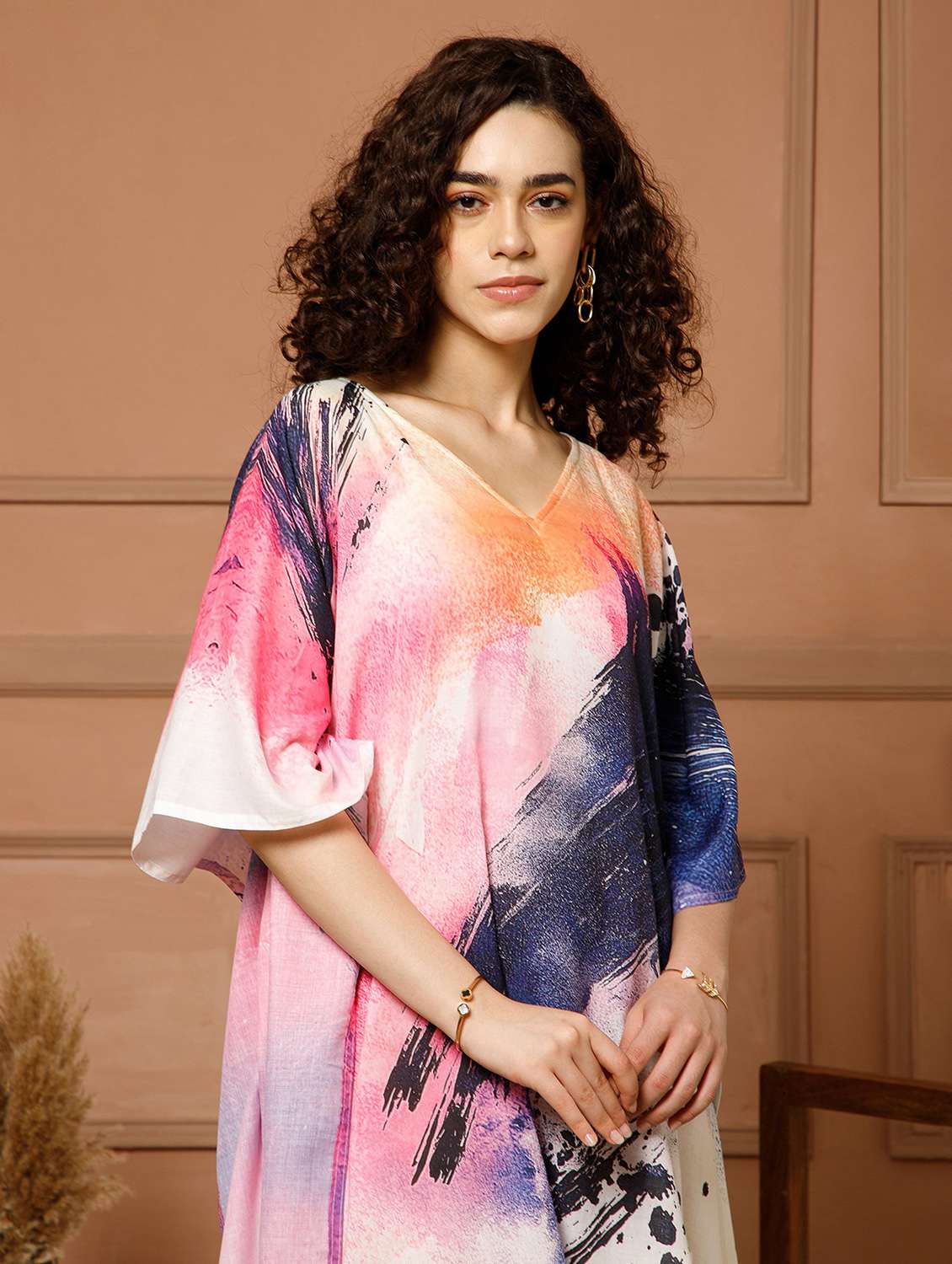 women abstract printed kimono sleeve kaftan - 22145722 -  Standard Image - 6
