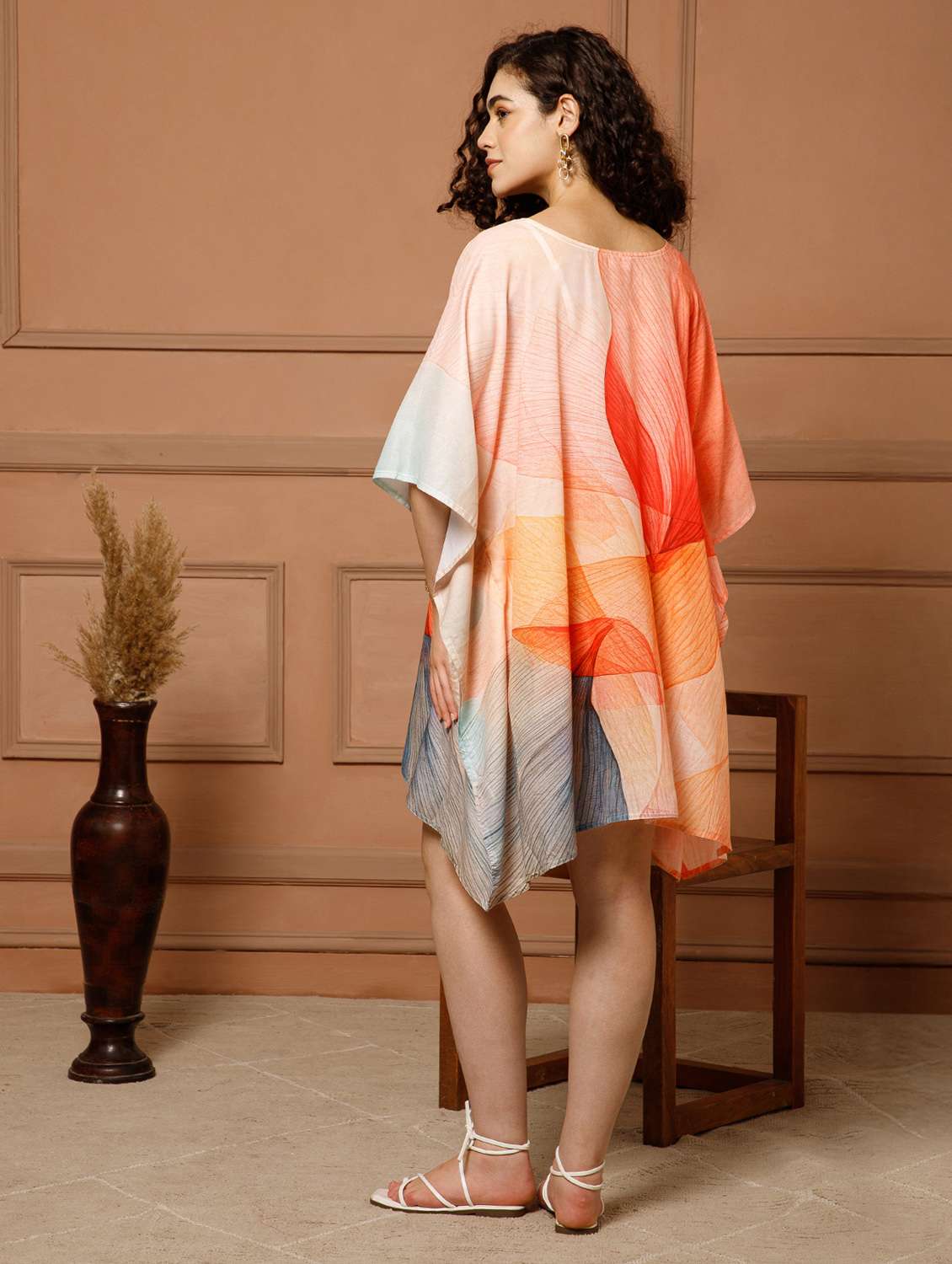 women abstract printed kimono sleeve kaftan - 22145725 -  Standard Image - 4