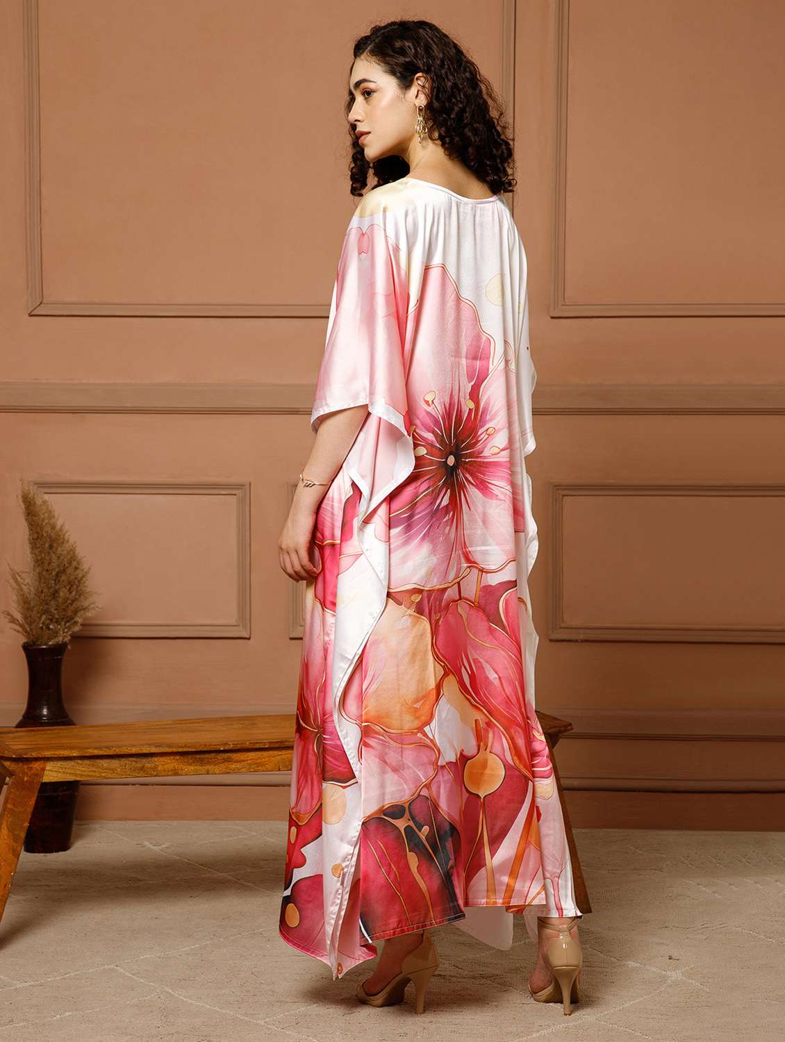 women floral printed kimono sleeve maxi kaftan - 22145727 -  Standard Image - 4
