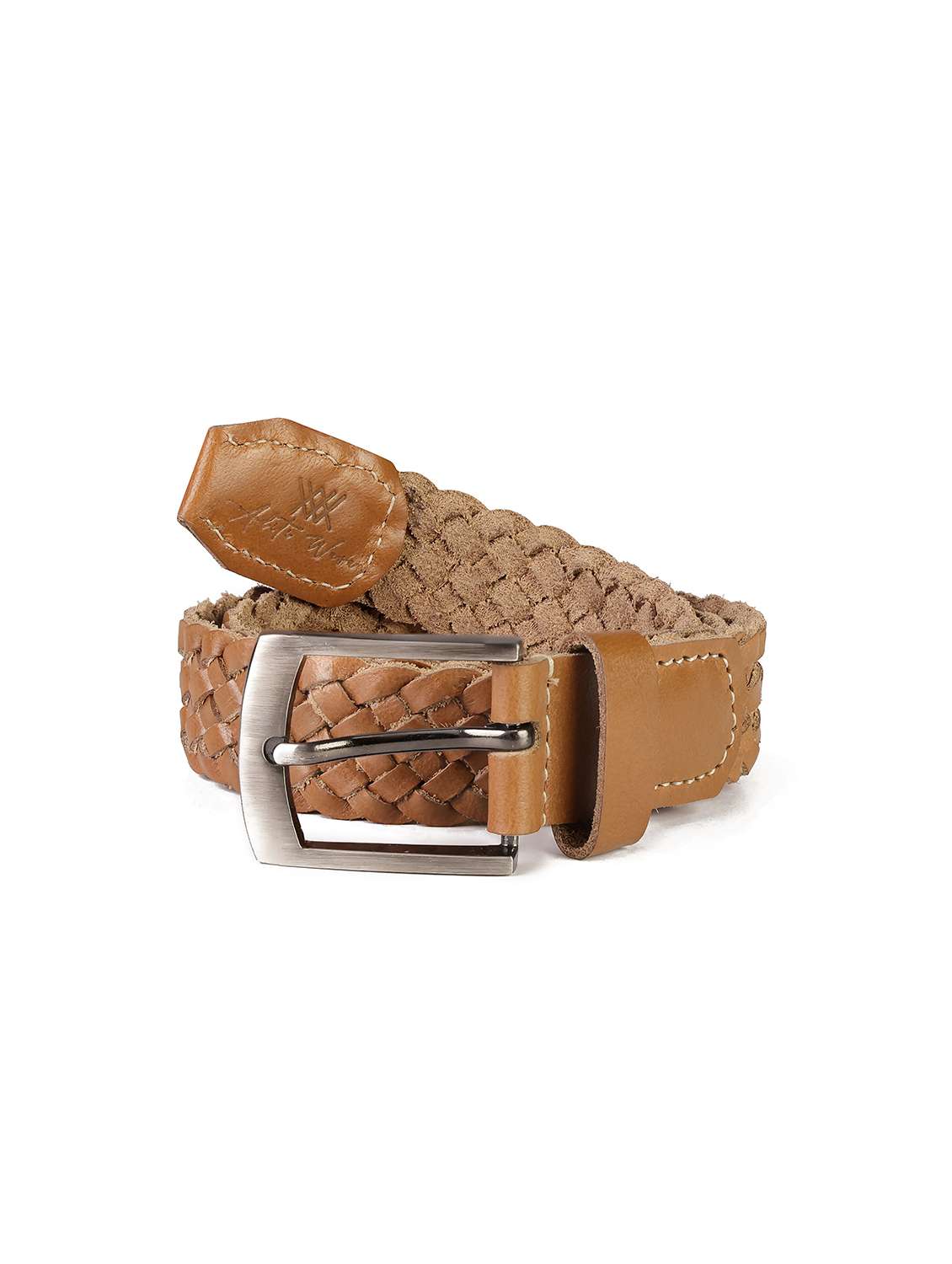 braided tan leather belt - 22145736 - Standard Image - 1
