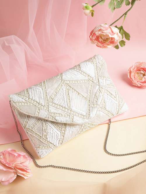 embellished geometric sequinned party clutch - 22145741 -  Standard Image - 0