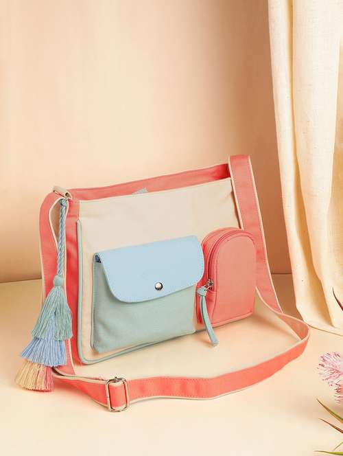 anekaant color blocked sling bag - 22145802 -  Standard Image - 0