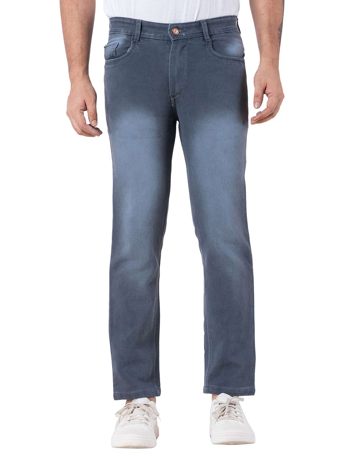 men washed mid rise slim fit jeans