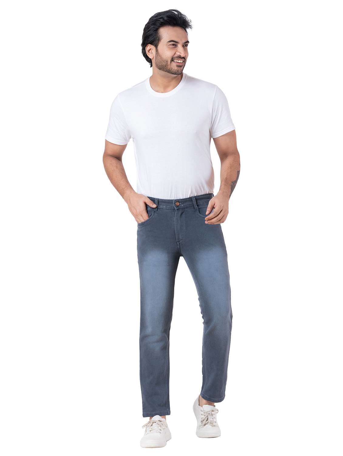 men washed mid rise slim fit jeans - 22145871 -  Standard Image - 4