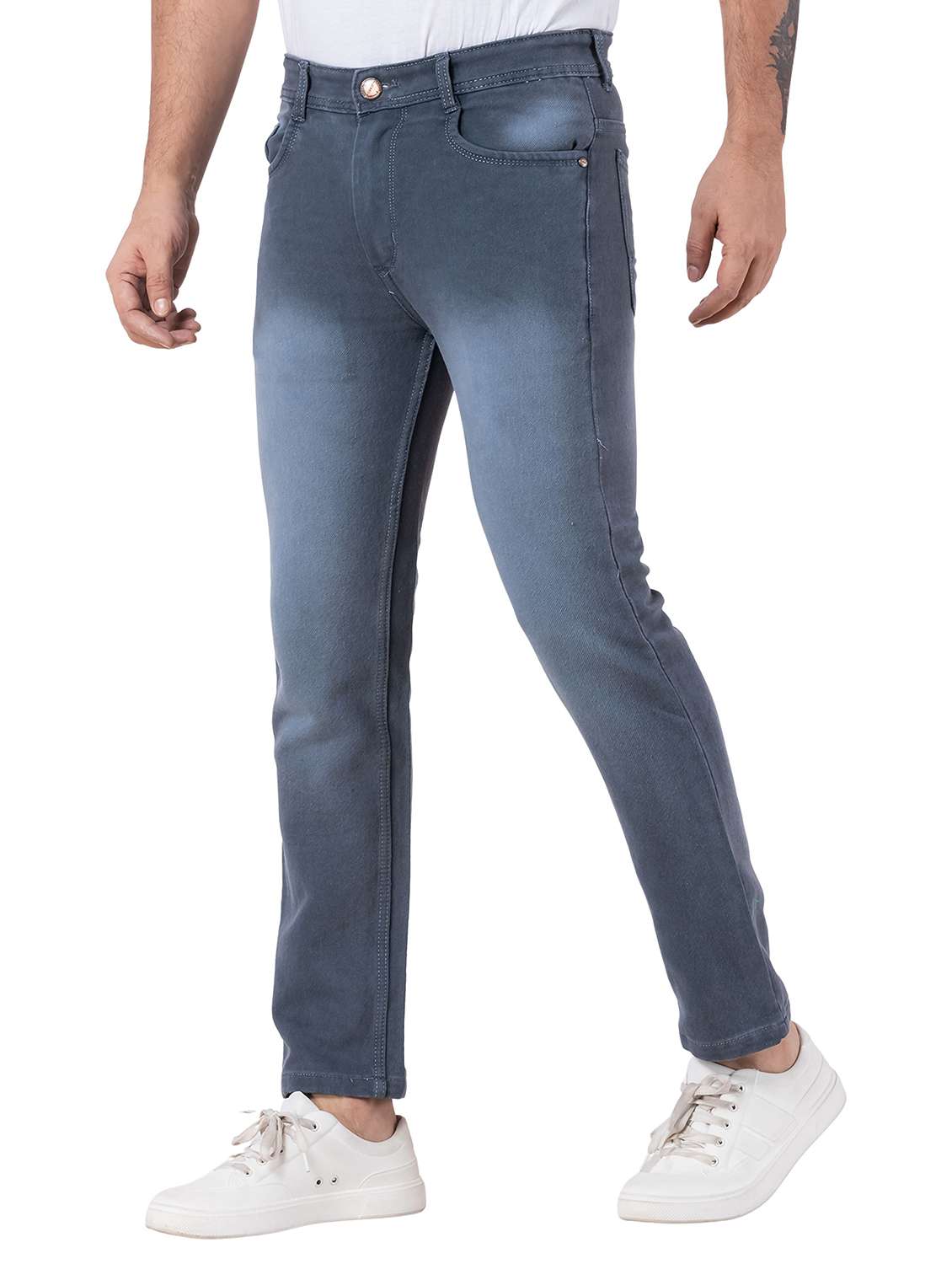 men washed mid rise straight fit jeans - 22145872 -  Standard Image - 1