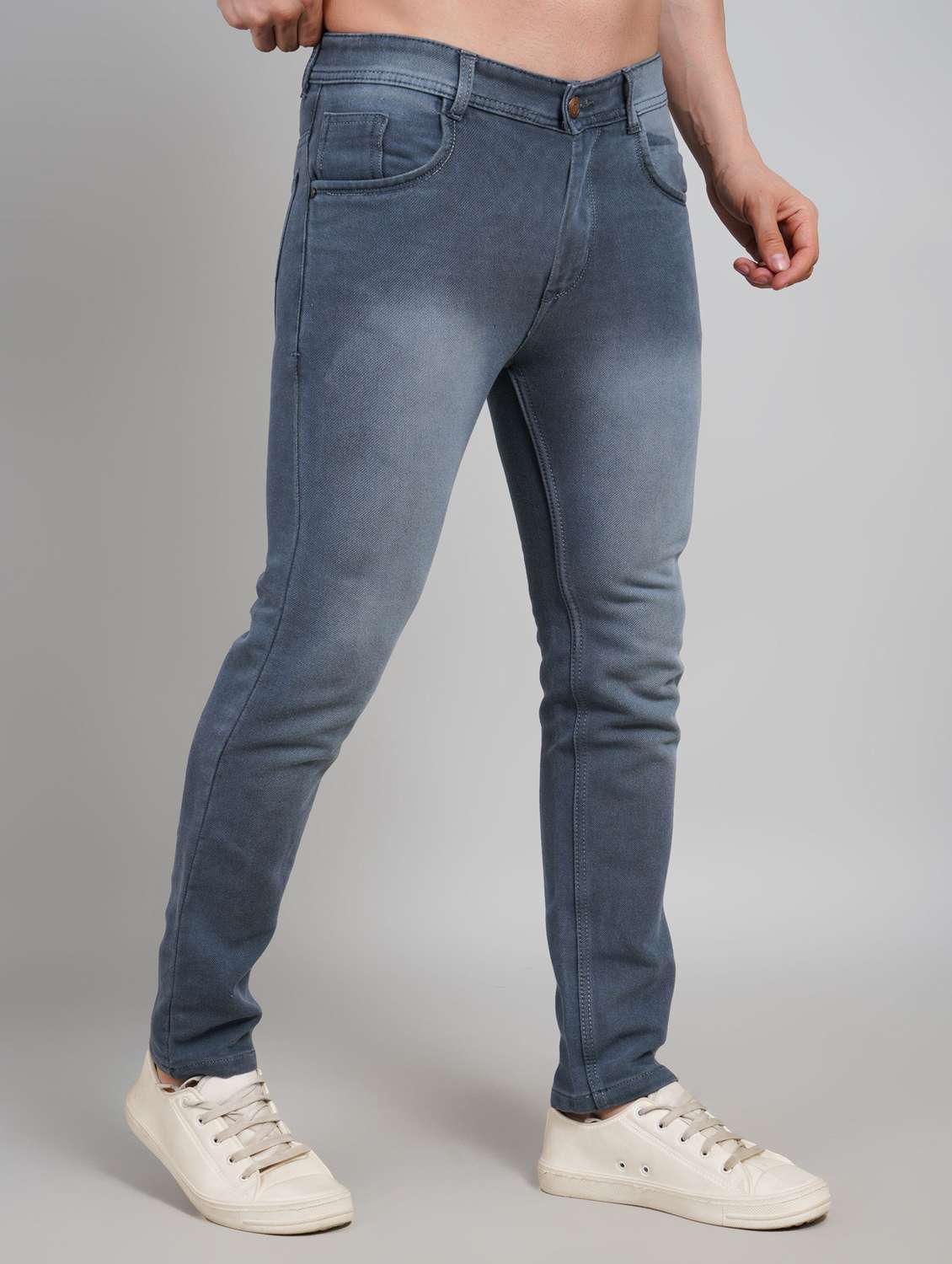 men washed mid rise slim fit jeans