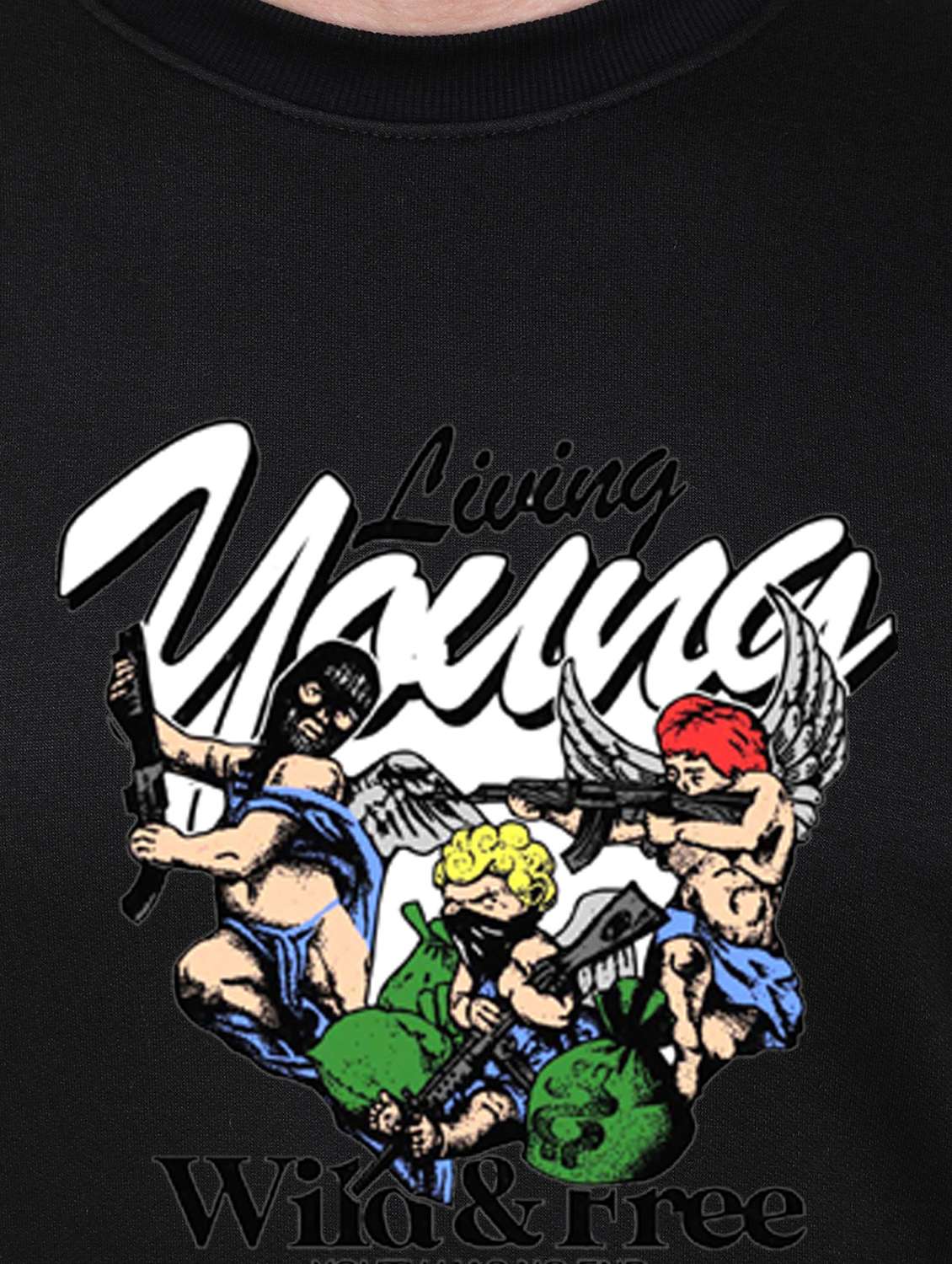 men front print long sleeve regular fit sweatshirt - 22146046 -  Standard Image - 4