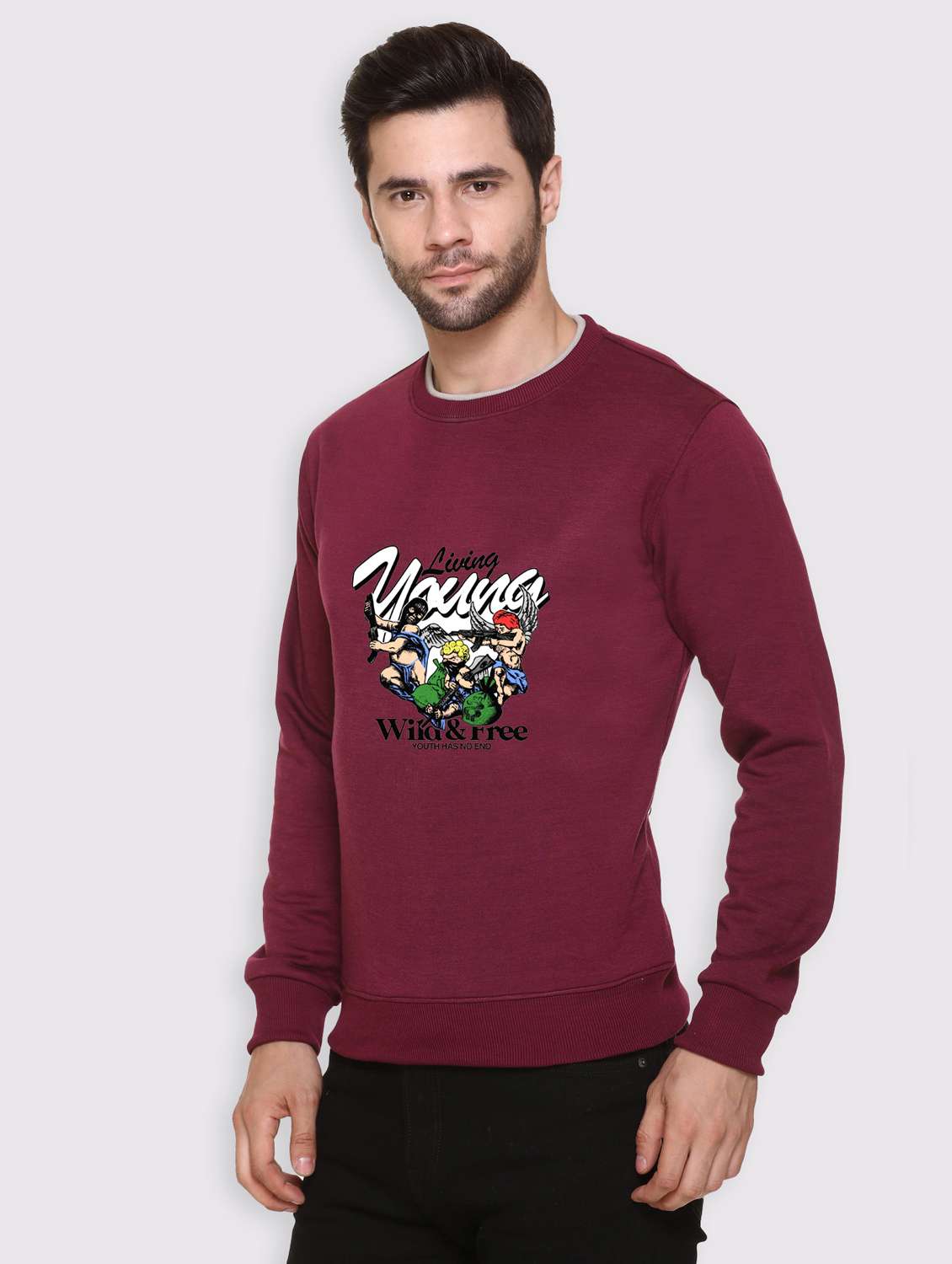 men front print long sleeve regular fit sweatshirt - 22146048 -  Standard Image - 1