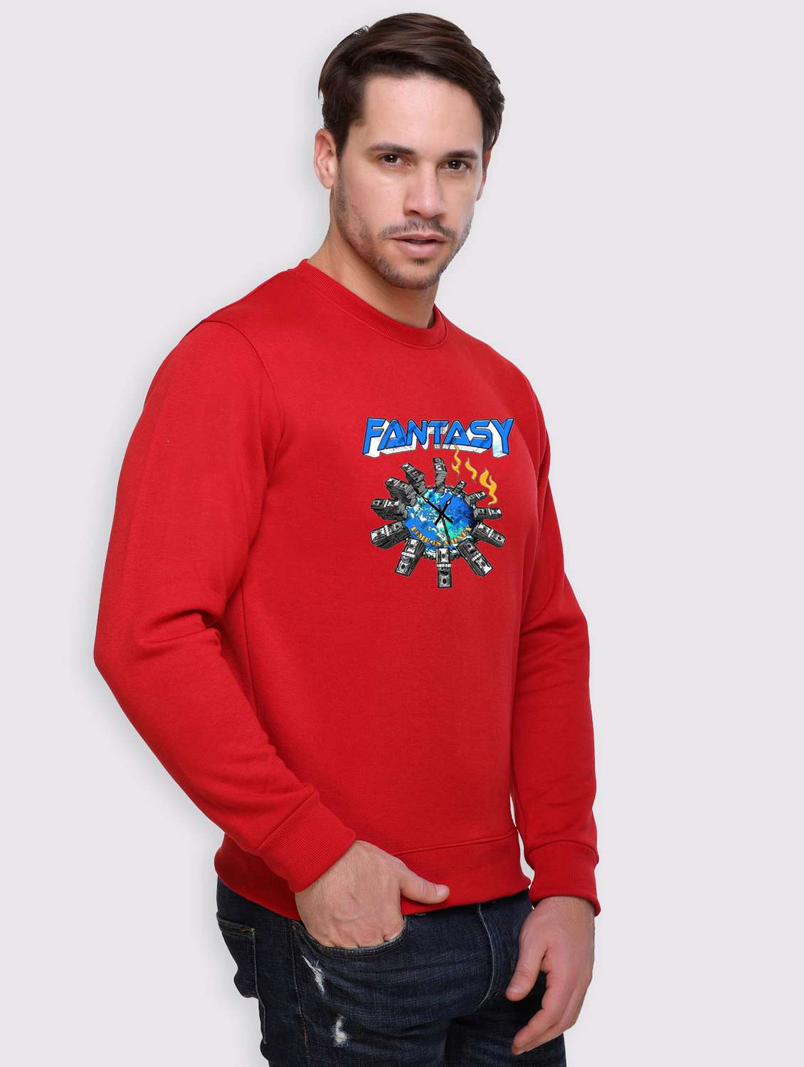 men front print long sleeve regular fit sweatshirt - 22146049 -  Standard Image - 1