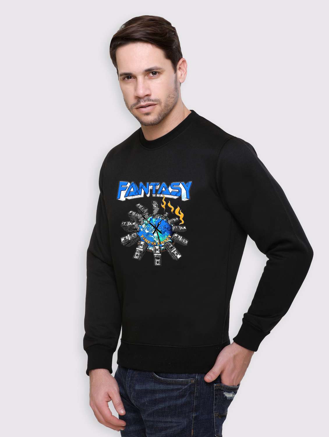 men front print long sleeve regular fit sweatshirt - 22146050 -  Standard Image - 1
