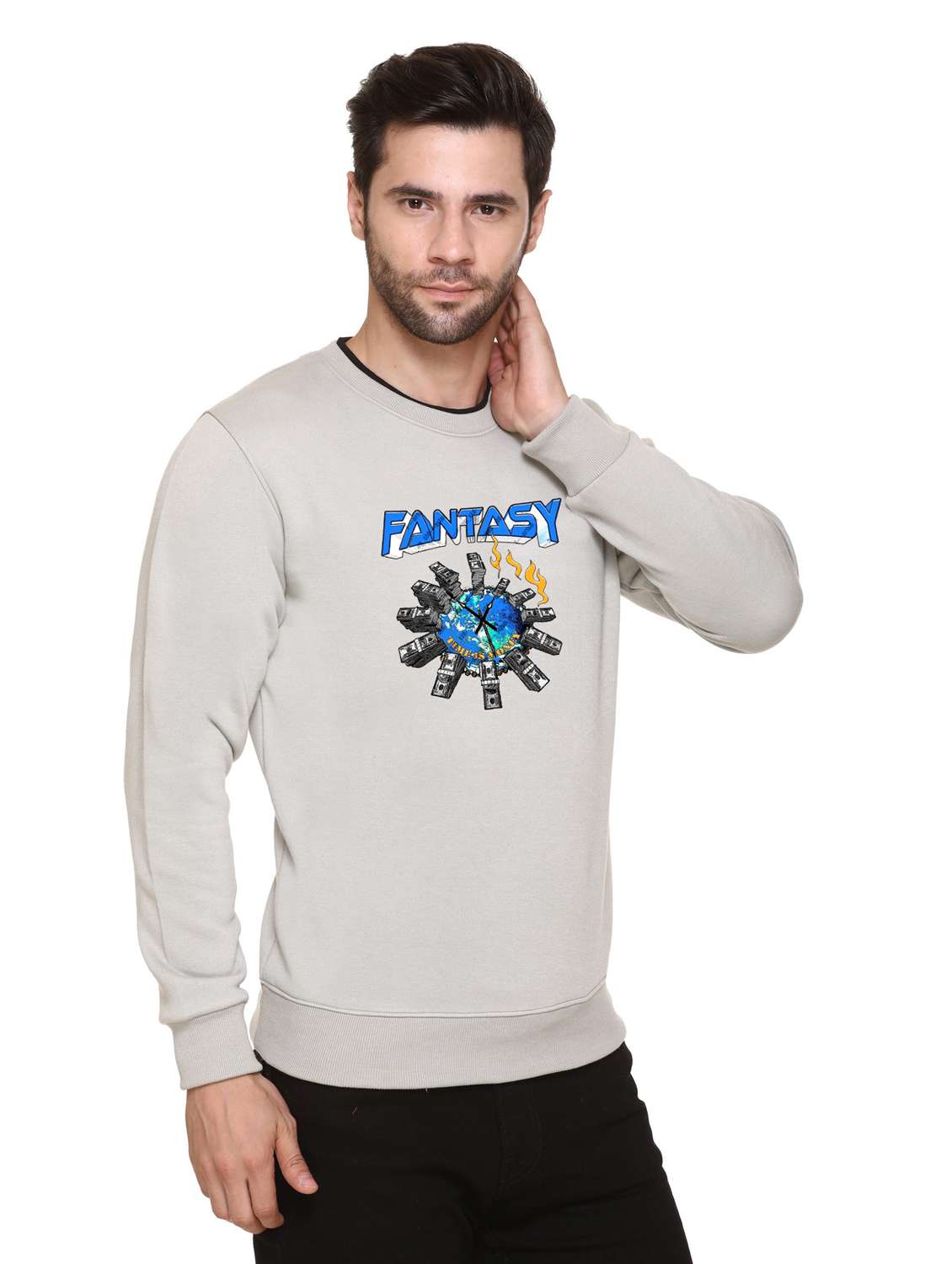 men front print long sleeve regular fit sweatshirt - 22146051 -  Standard Image - 1