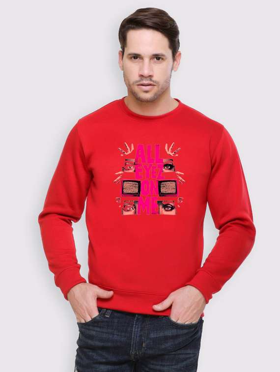 men front print long sleeve regular fit sweatshirt