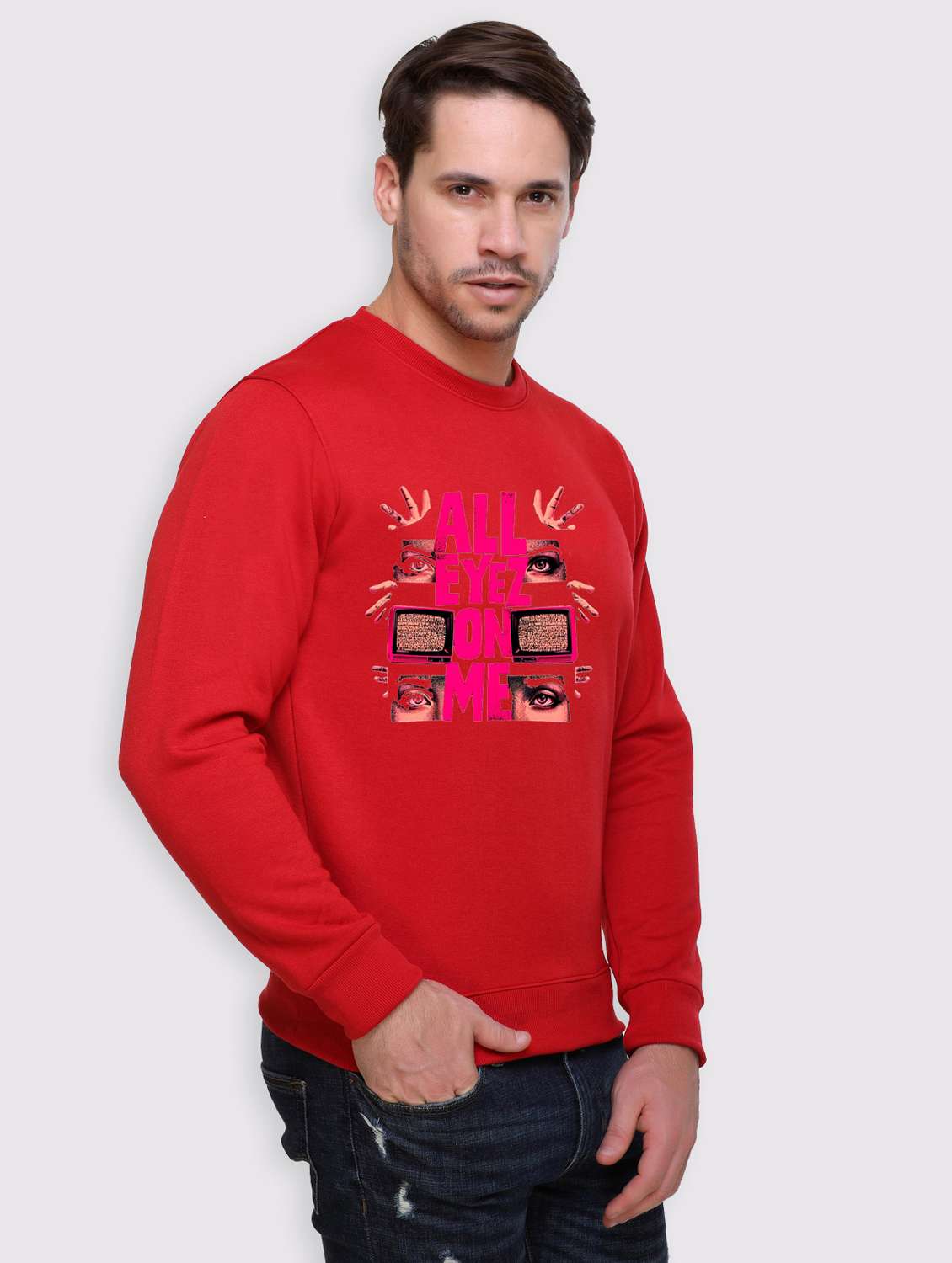 men front print long sleeve regular fit sweatshirt - 22146053 -  Standard Image - 1