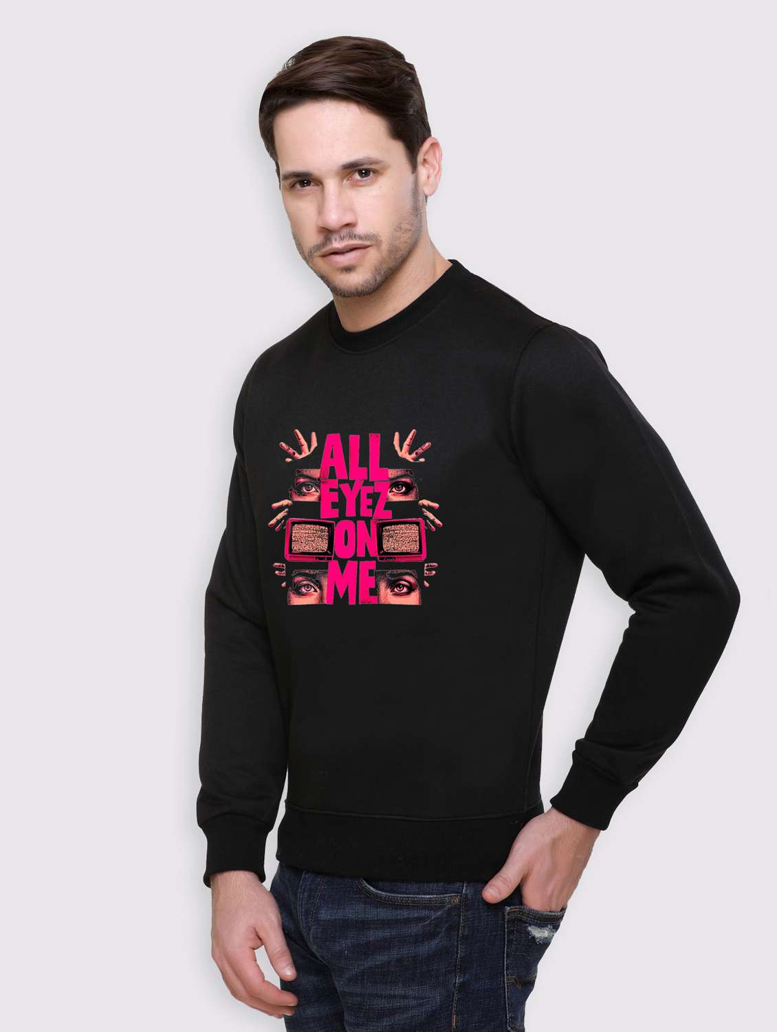men front print long sleeve regular fit sweatshirt - 22146054 -  Standard Image - 1
