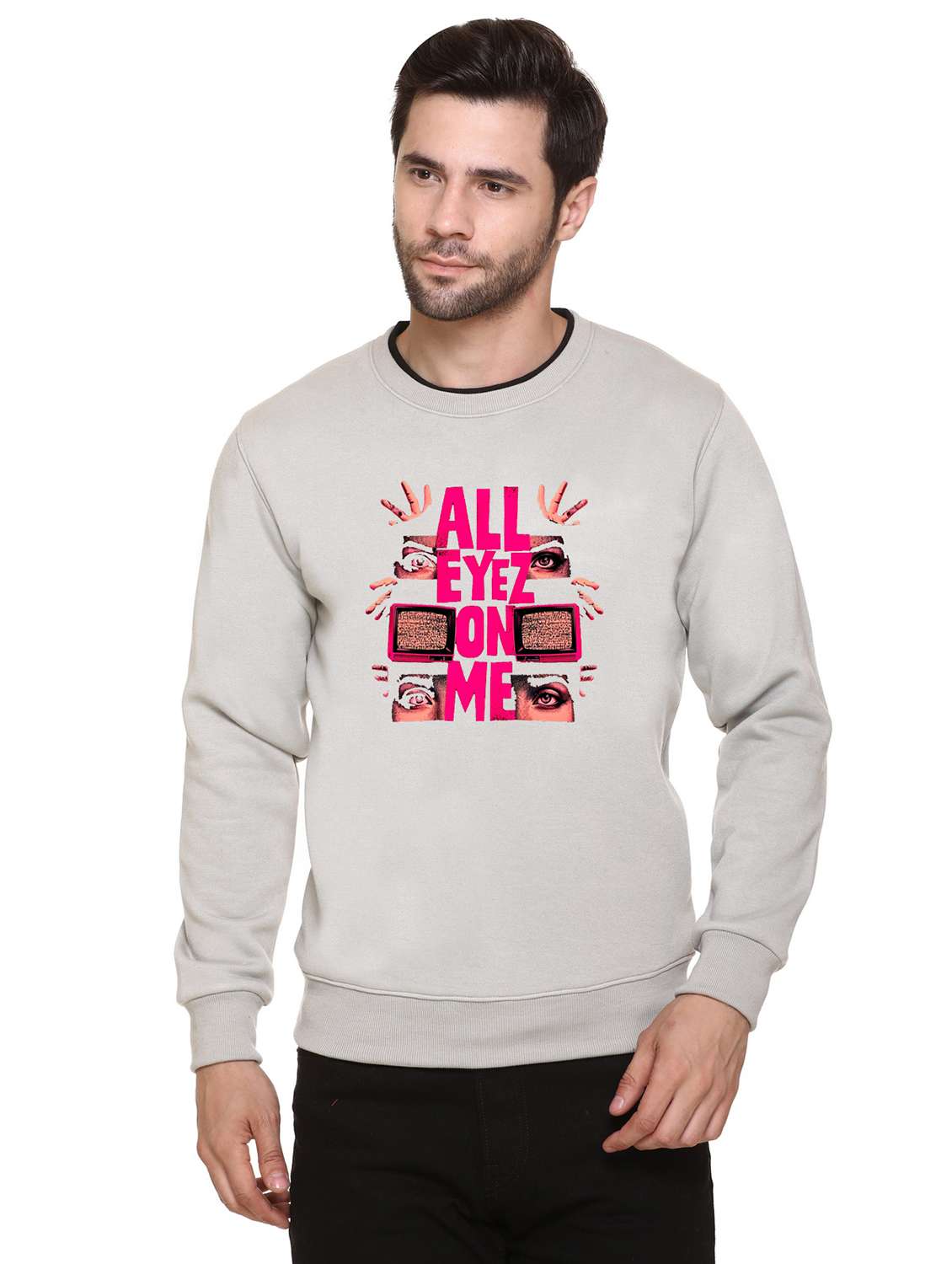 men front print long sleeve regular fit sweatshirt - 22146055 - Zoom Image - 0