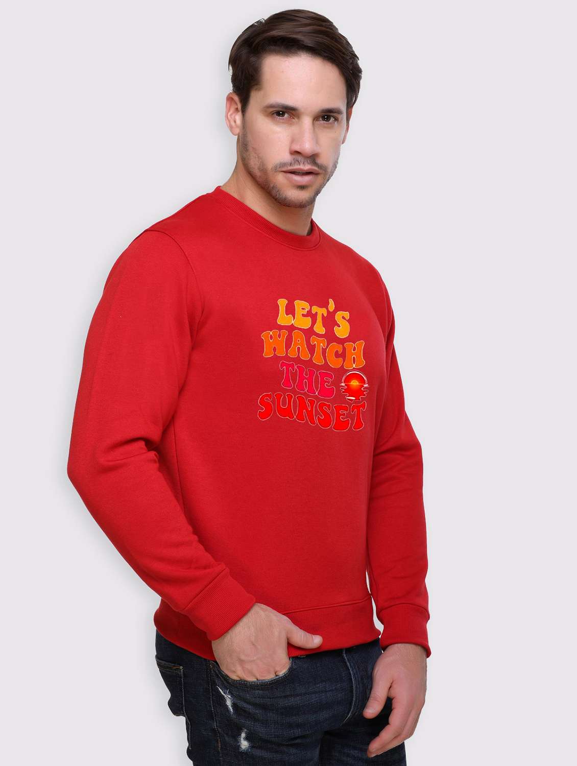 men front print long sleeve regular fit sweatshirt - 22146057 -  Standard Image - 1