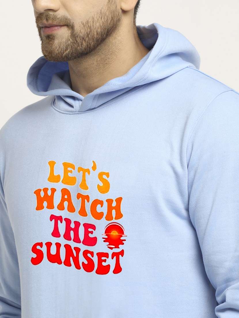 men front print long sleeve regular fit hooded sweatshirt - 22146078 -  Standard Image - 4