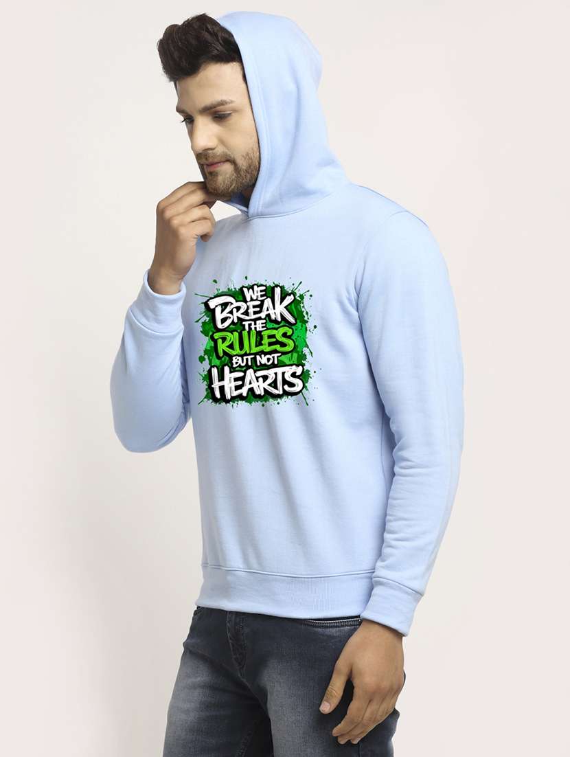 men front print long sleeve regular fit hooded sweatshirt - 22146081 -  Standard Image - 1