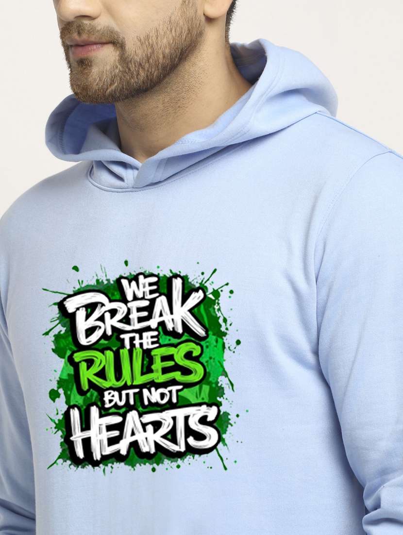 men front print long sleeve regular fit hooded sweatshirt - 22146081 -  Standard Image - 4