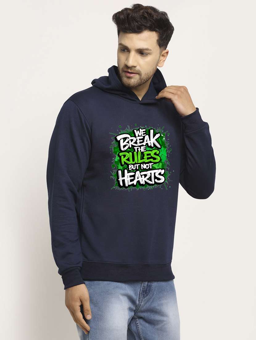 men front print long sleeve regular fit hooded sweatshirt - 22146082 -  Standard Image - 1