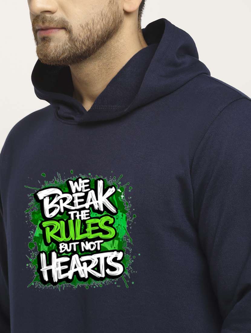 men front print long sleeve regular fit hooded sweatshirt - 22146082 -  Standard Image - 4
