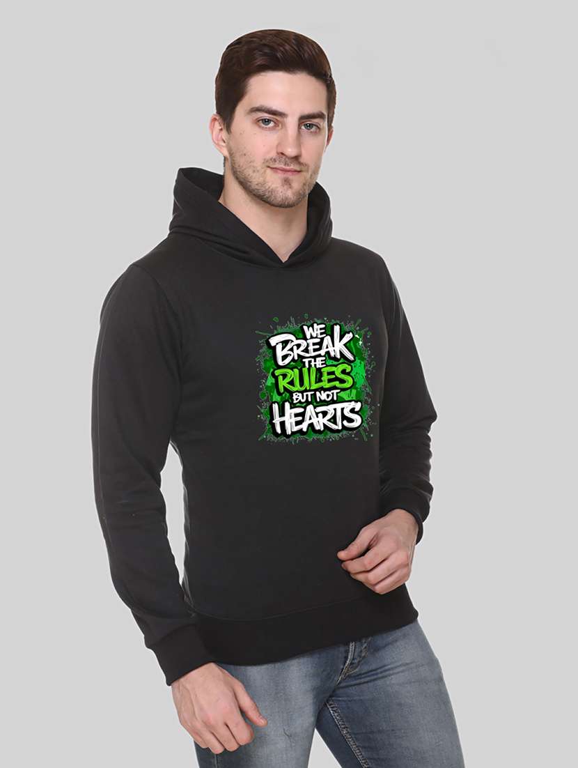men front print long sleeve regular fit hooded sweatshirt - 22146083 -  Standard Image - 1