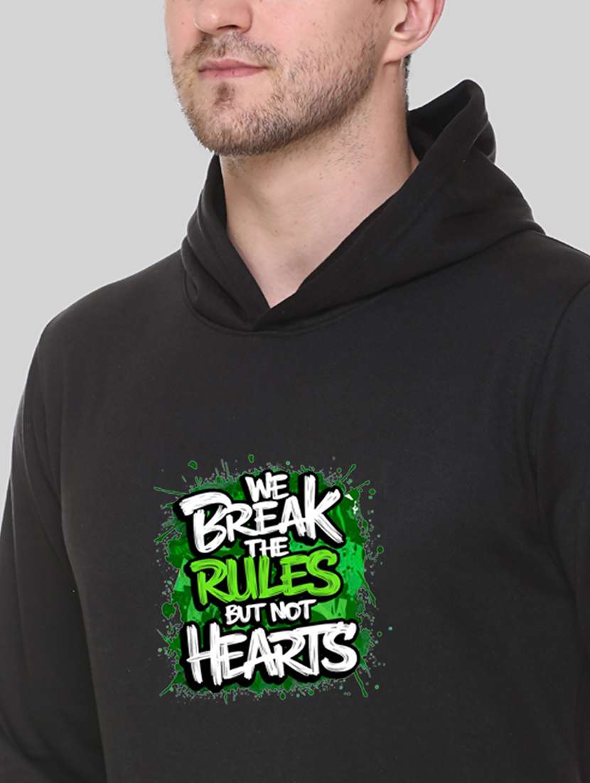 men front print long sleeve regular fit hooded sweatshirt - 22146083 -  Standard Image - 4