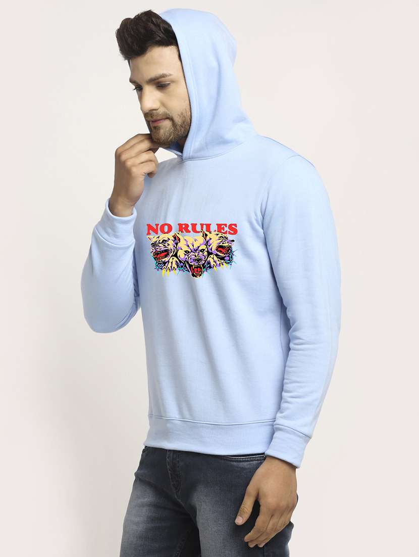 men chest print long sleeve regular fit hooded sweatshirt - 22146084 -  Standard Image - 1
