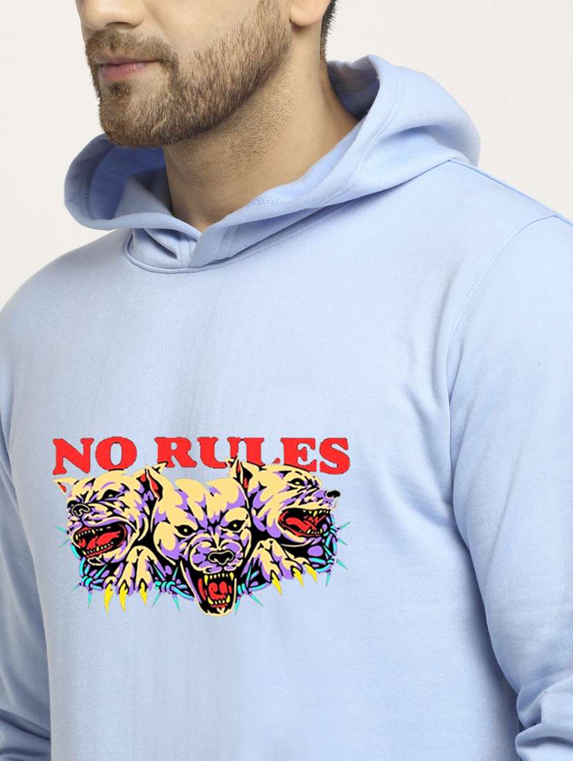 men chest print long sleeve regular fit hooded sweatshirt - 22146084 -  Standard Image - 4