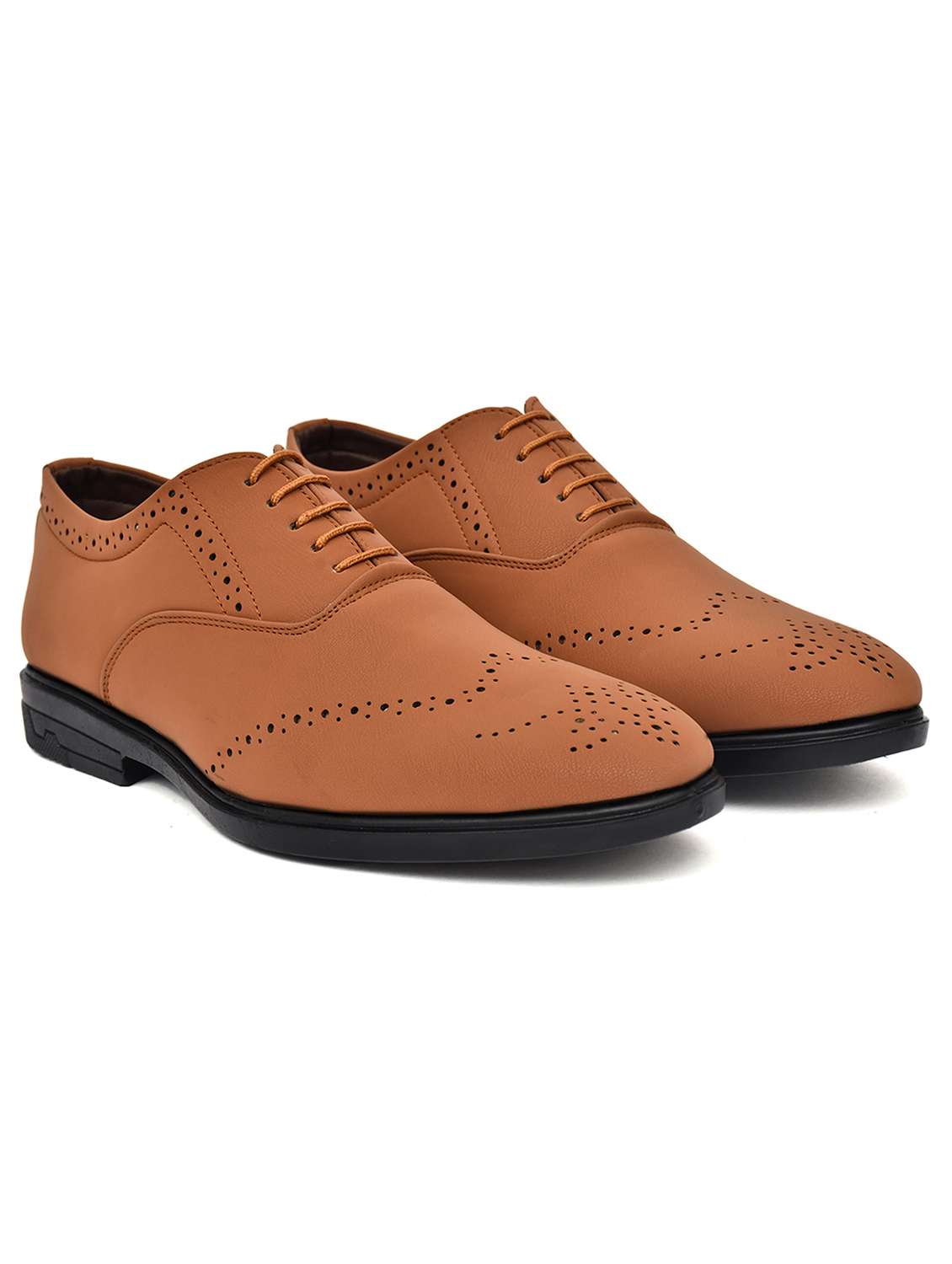 men tan lace up brouge - 22146122 -  Standard Image - 1