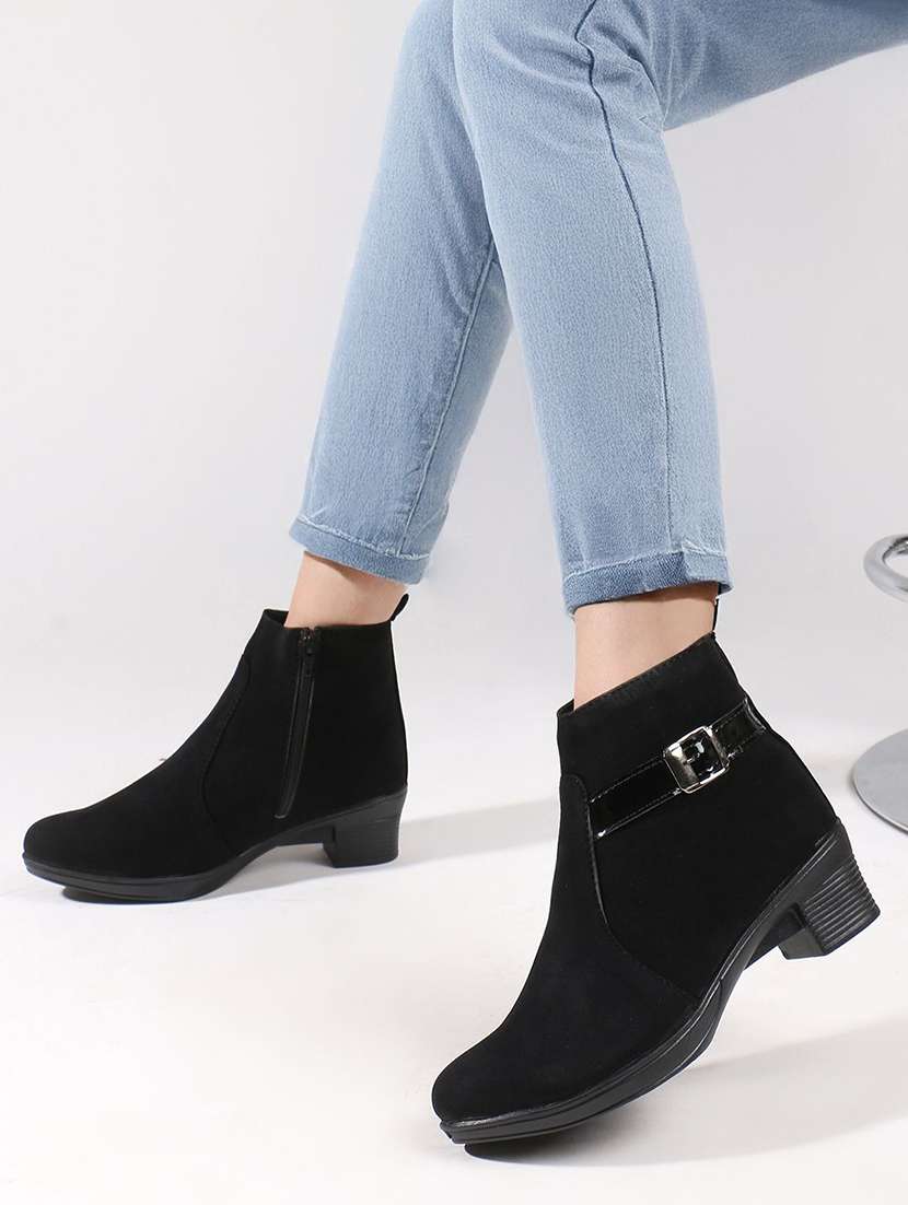 women solid slip on boot - 22146126 -  Standard Image - 1