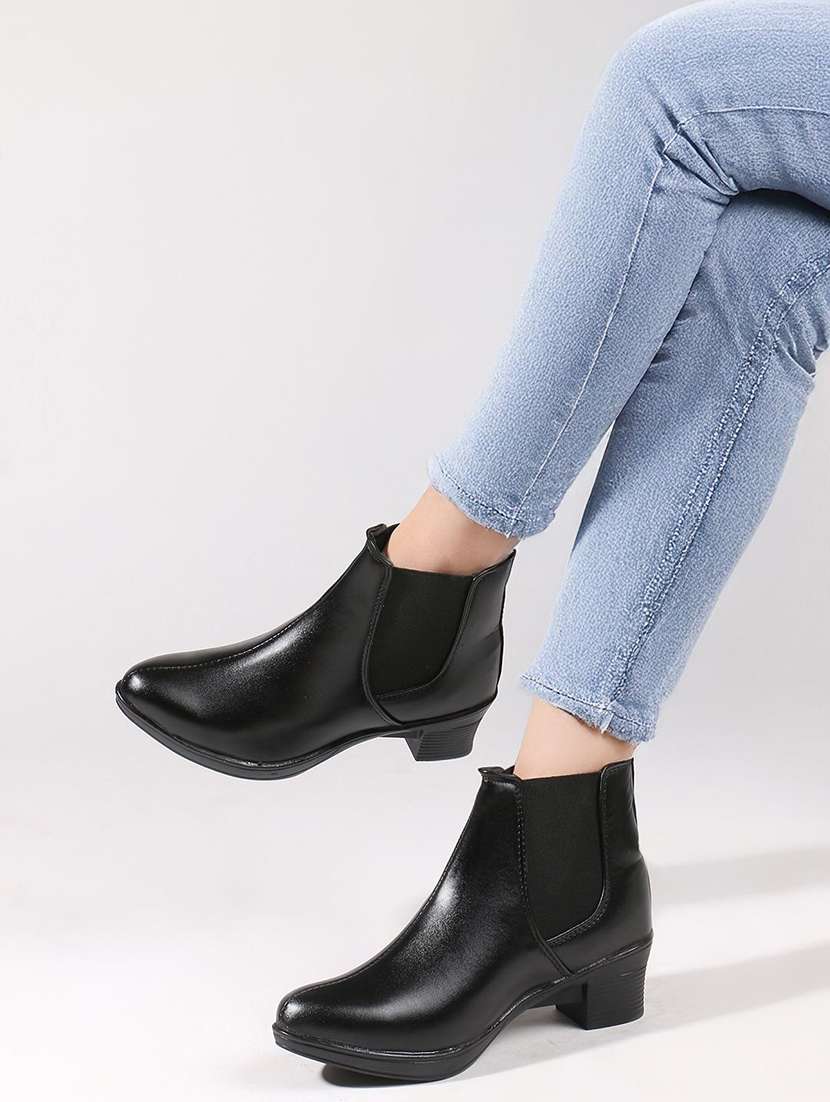 women solid slip on boot - 22146129 -  Standard Image - 1