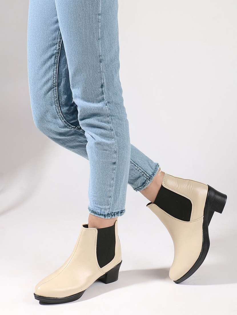 women solid slip on boot - 22146131 -  Standard Image - 1