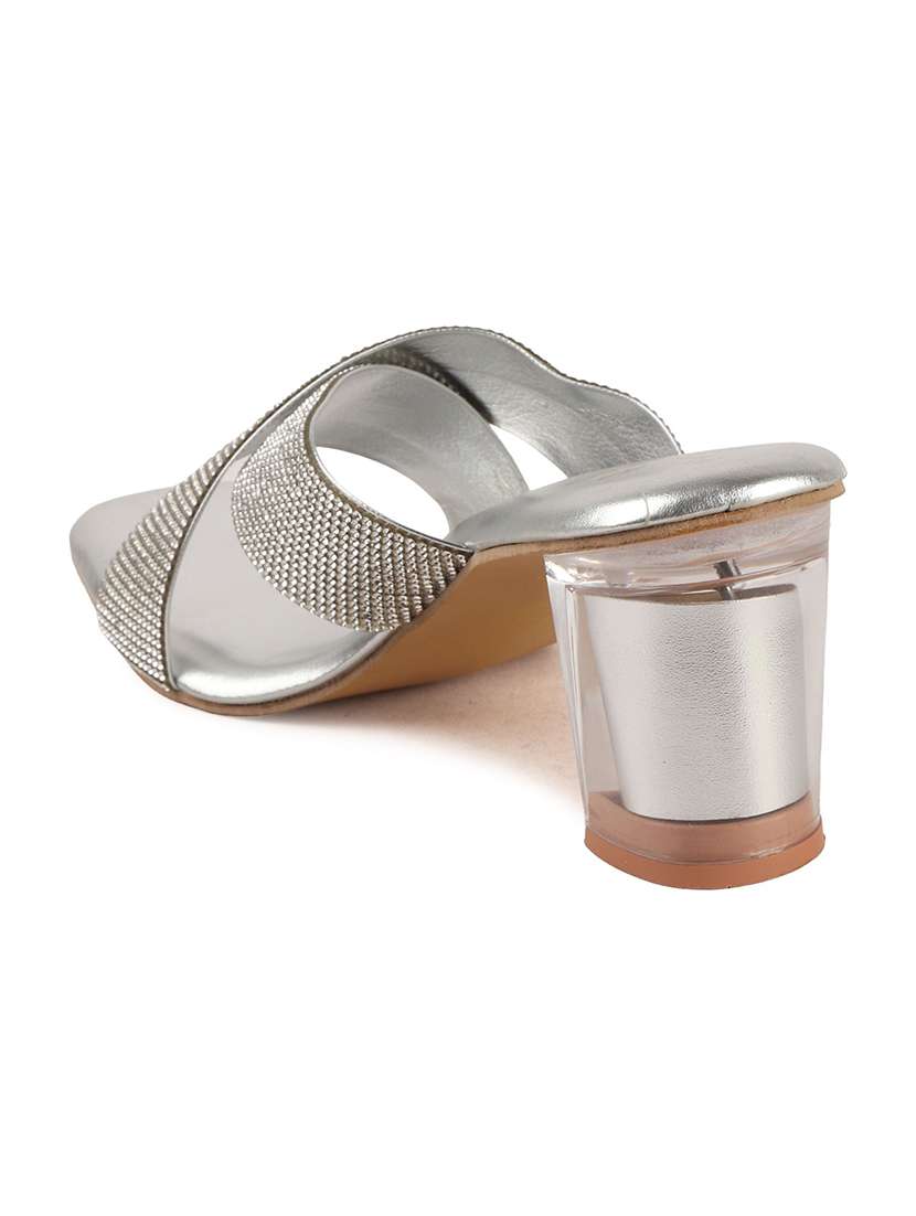 women silver slip on sandal - 22146142 -  Standard Image - 4