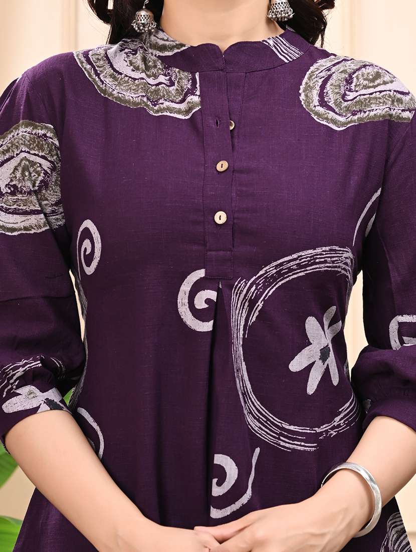 women printed three quarter sleeve ethnic top - 22146150 -  Standard Image - 6