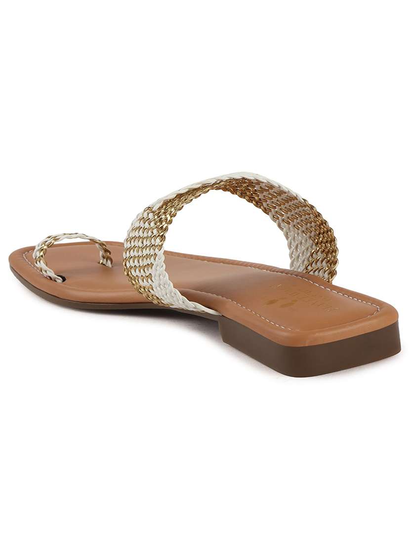 women textured one toe flat sandal - 22146153 -  Standard Image - 4