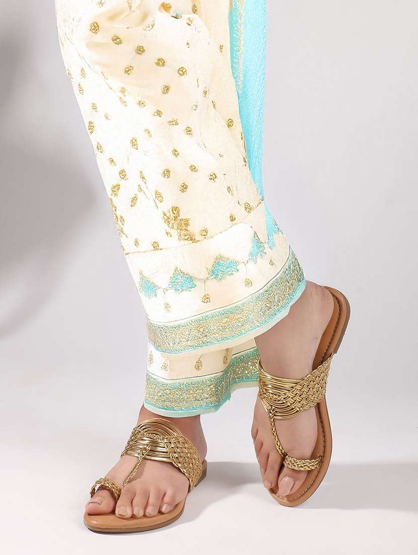 women textured one toe flat sandal - 22146155 -  Standard Image - 1