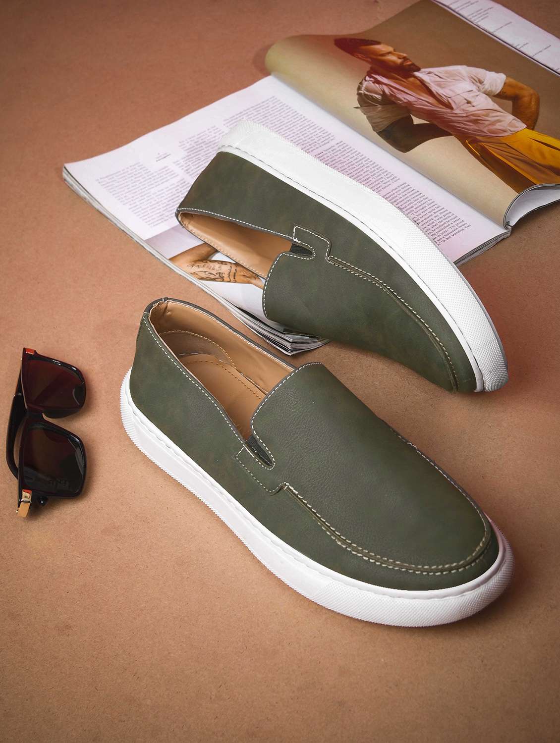 men green slip on loafer