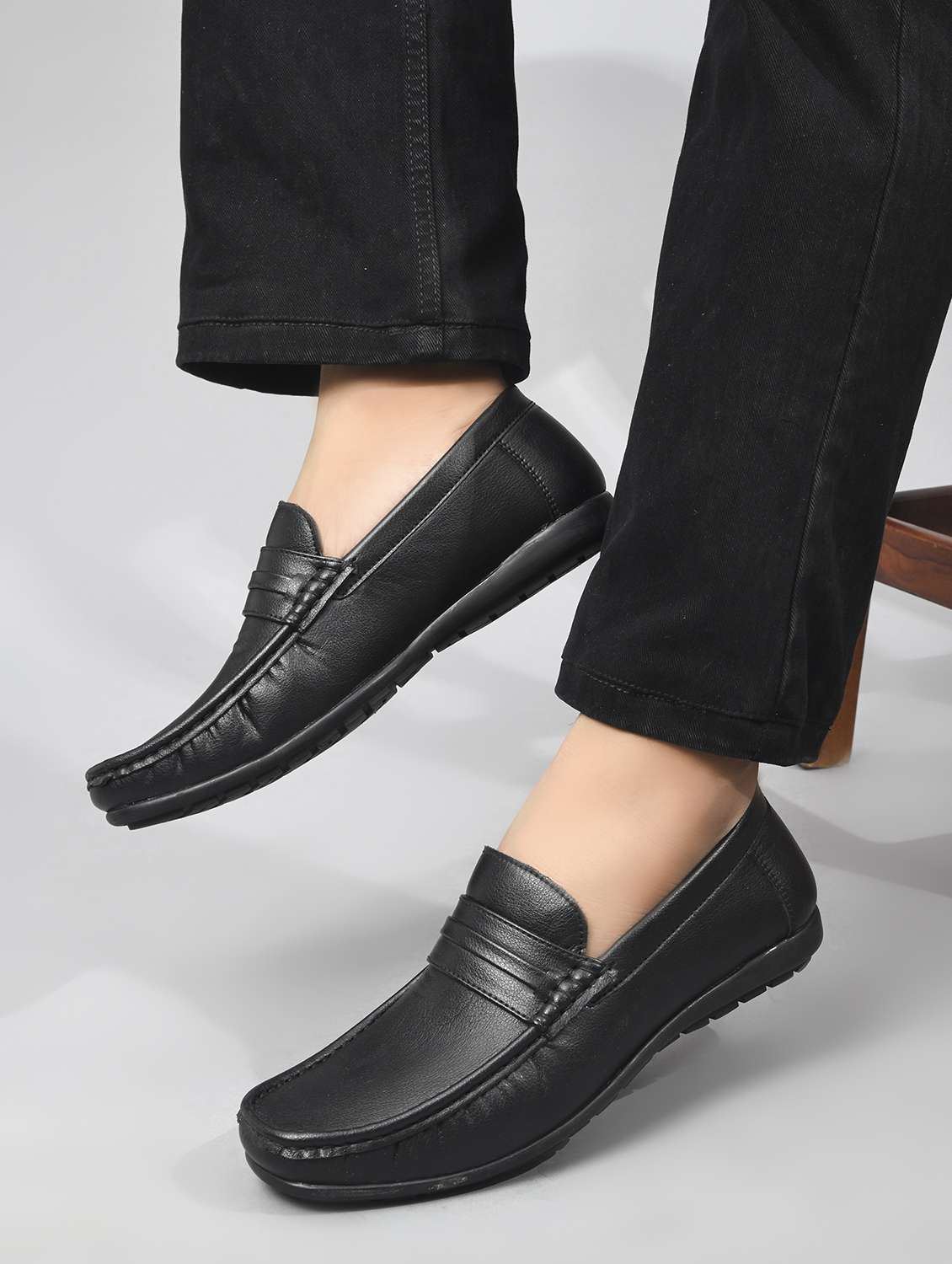 men black slip on loafer - 22146247 -  Standard Image - 1