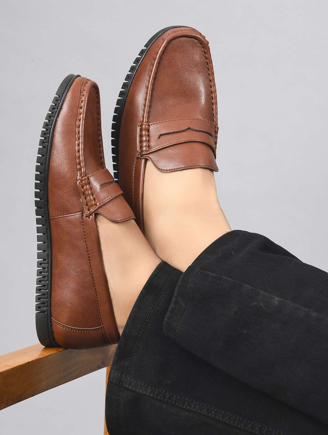 men brown slip on loafer - 22146252 -  Standard Image - 1