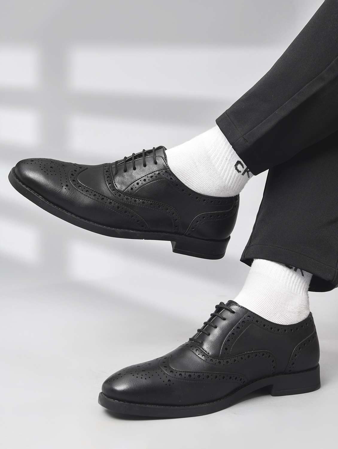 men black lace-up brouge - 22146254 -  Standard Image - 1