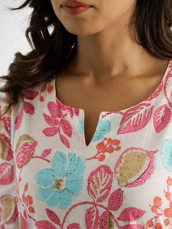 women three quarter sleeve regular fit ethnic co-ord set - 22146261 -  Standard Image - 4