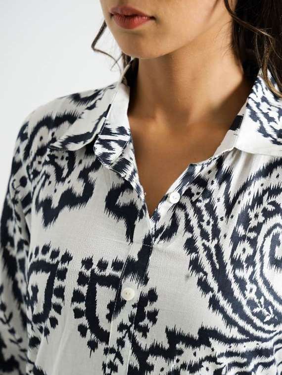 women three quarter sleeve regular fit ethnic co-ord set - 22146291 -  Standard Image - 4